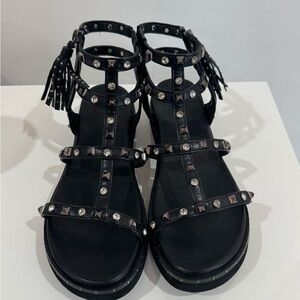 Black Studded Women's Sandals